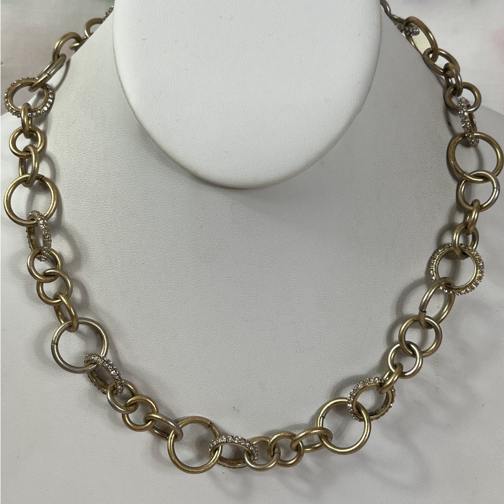 Banana Republic gold chain necklace with rhinestones